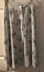 Kate Allen Long Sky Blue Button Down Floral Print Skirt Excellent Cond. Sz 2P - Picture 1 of 8