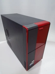ASUS VENTO MB Chassis Computer Mid Tower Case RED Black + 650W PSU + DVD Drive - Picture 1 of 10