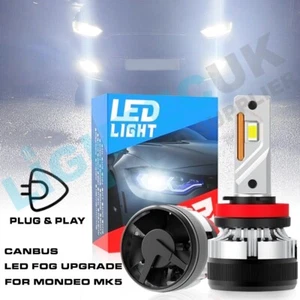 Mondeo MK5 H8 H11 Canbus Error Free 55W White LED Kit 6000K Fog Light Upgrade . - Picture 1 of 9