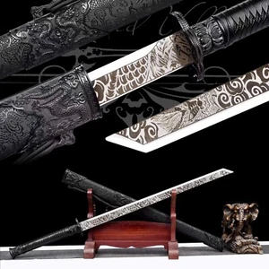 Handmade Katana/Black/Manganese Steel/Collectible Sword/Full Tang/Battle Ready - Picture 1 of 10