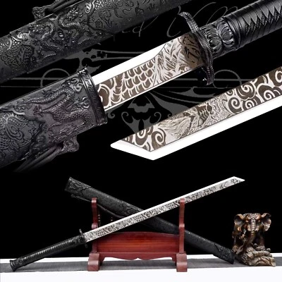 Handmade Katana/Black/Manganese Steel/Collectible Sword/Full Tang/Battle Ready - Image 1 of 4