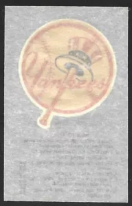 1970 KELLOGG'S LITHO FUSION Decal Transfer NEW YORK YANKEES NM A - Picture 1 of 2