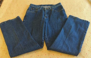 RIDERS Women Jeans Size 10  Inseam 30 Straight Leg Mid Rise Dark Wash Stretch - Picture 1 of 10