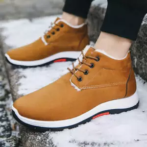High Top Snow Boots Warm Round Toe Canvas Upper Rubber Sole Non-Slip Outsole Inj - Picture 1 of 25