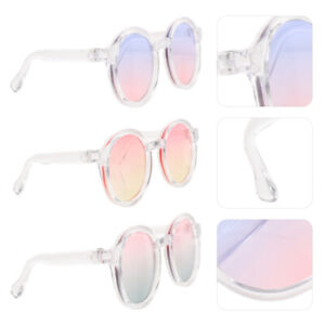  3 Pcs Eyeglasses for Doll Dress up Plastic Sunglasses 6 Points Accessories