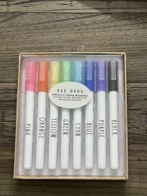 NUEVO Marcadores de tiza metálicos de punto medio Rae Dunn - 8 colores brillantes Foto 1 de 4