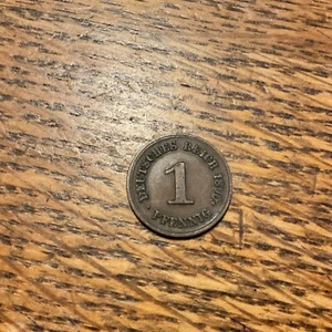 1890 F ONE PFENNIG COIN GERMANY - Free Shipping - Picture 1 of 2