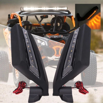 Espejos retrovisores laterales LED para carreras Can Am Maverick X3 XRS XDS MAX 2017-2024 Foto 1 de 4
