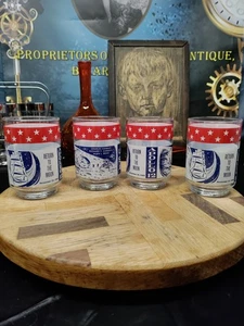 Vintage 4er Set Apollo 12 Moon Landing Libbey Glas Whisky Becher  - Bild 1 von 6