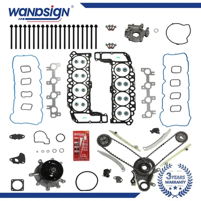 Head Gasket Set Timing Chain For 4.7L Dodge Ram Jeep Grand Cherokee 04-07 TRX4 - Image 1 of 4