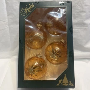 4 Christmas By Krebs Ornaments Clear Glass Gold Nativity Star - Picture 1 of 7
