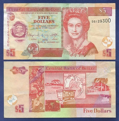 BELICE 5 DÓLARES 2011 MUY FINO+ PREFIJO DS REINA ISABEL II Foto 1 de 2