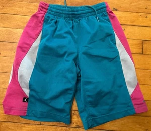 Girls Jordan Pink Blue Shorts Size Medium - Picture 1 of 6