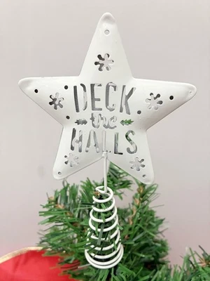 White Miniature Star Tree Topper For Christmas Tree 5.5" - Image 1 of 3