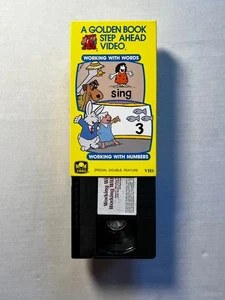 Golden Book Step Ahead Video Working with Words / Numbers (VHS, 1989) - Foto 1 di 12