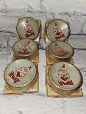 1950s NOS Amerock Child's Kid's Story Book Drawer KNOBS Clown Lot of 6 Sealed - Image 1 of 4