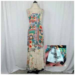 Paper Heart Anthropologie Dress Medium Maxi Aztec Sunrise - Picture 1 of 10