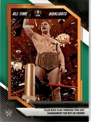 2022 Panini NXT 2.0 WWE #9 Tyler Bate All-Time NXT Highlights Green - Image 1 of 2
