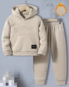 Completo Felpa Con Cappuccio E Pantalone Taglia 9-10 Anni 140 Cm Felpata - Foto 1 di 5