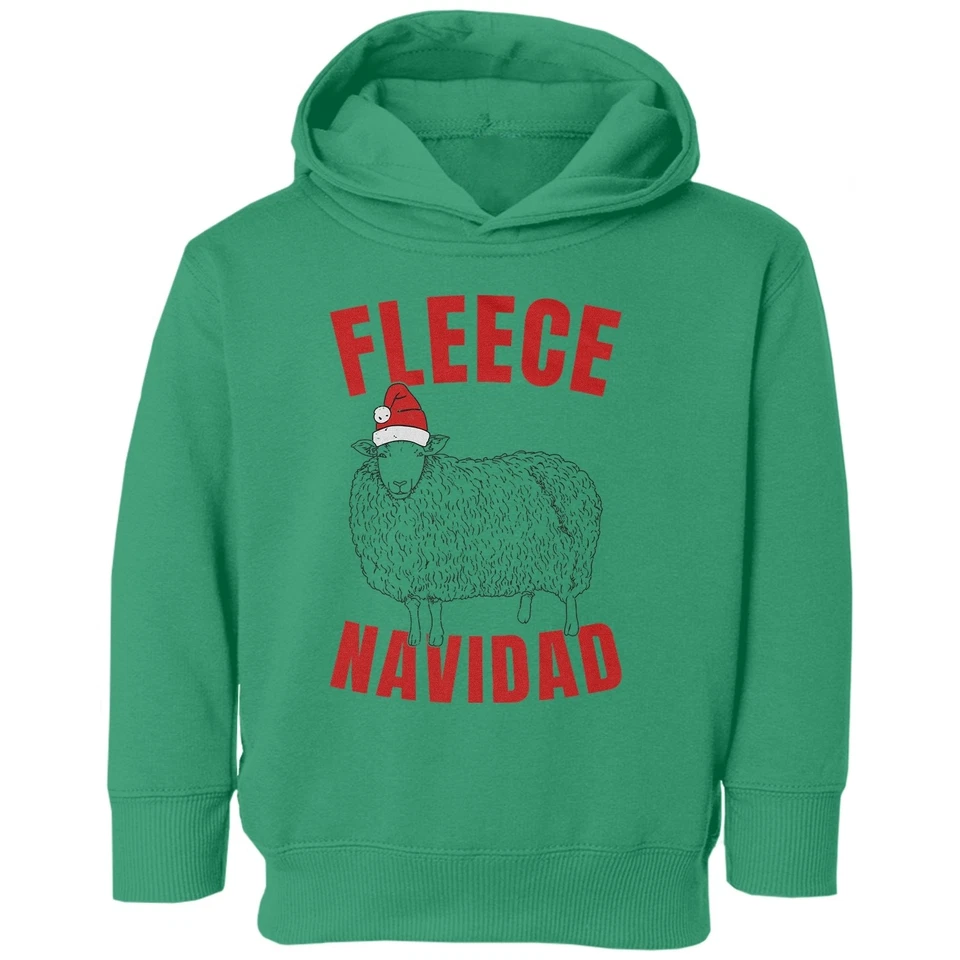 Sudadera con Capucha Fleece Navidad - Divertida Navidad Ovejas Vacaciones Niño Pequeño Foto 1 de 1