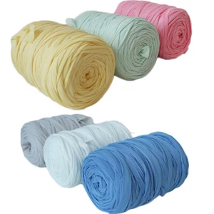 130yards/roll Cotton T-Shirt Yarn DIY Fettuccini Zpagetti Sew Knit Crochet Yarn - Picture 1 of 34