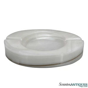 Ovaler Zigarrenräucher Aschenbecher Mid Century weiß Onyx - Bild 1 von 10