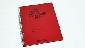 Hammond & Stephens 40 Students 9/10 Week Class Record Book 8-1/2 X 11 Inches Red