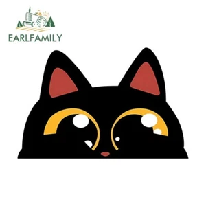 EARLFAMILY 5.1" Cute Black Cat Car Accessories Sticker Bumper Window Trunk decal - Picture 1 of 4