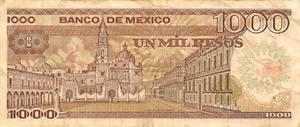 Mexico 1000 Pesos 19.7.1985 Series XU Prefix K Circulated Banknote P1 - Picture 1 of 2