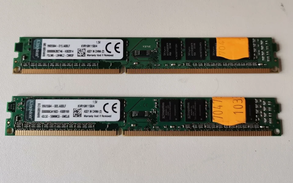KIT MEMORIA RAM 8GB(2X4GB) DDR3 PC3-12800U 1600 DESKTOP PC3-12800 1X8 KINGSTON - Immagine 1 di 1
