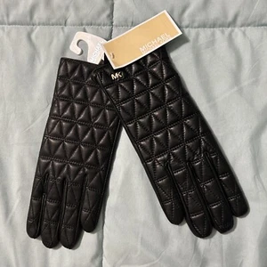 NWT MICHAEL KORS Women's Soft Quilted Elegant Leather Tech Gloves| Size M - Picture 1 of 5
