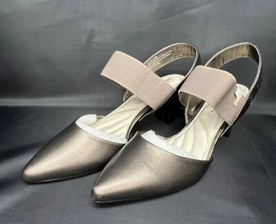 Sapatos femininos Easy Street vibrante salto metálico de estanho, EUA tamanho 8M - Imagem 1 de 4