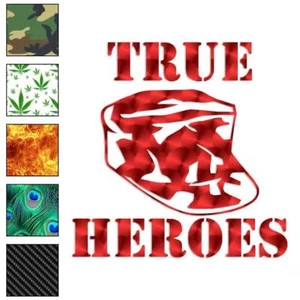 True Heroes Military Cap, Vinyl Decal Sticker, 40 Patterns & 3 Sizes, #3675 - Picture 1 of 41