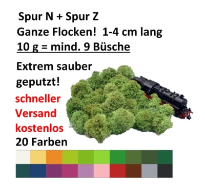 Muwse ohne Dreck ca 9 Büsche Bäume Hecken Rentier- Islandmoos Spur N/Z - 10g - Bild 1 von 3