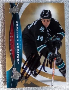 San Jose Sharks Jonathan Cheechoo Signed 2009-10 Upper Deck Trilogy Auto Card - Picture 1 of 1
