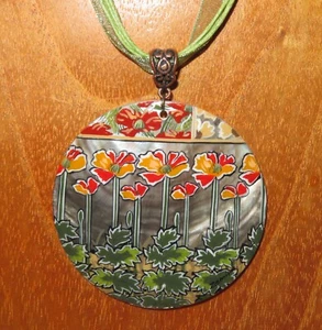 Pendant Alphonse Mucha Colour lithograph of poppies 1902 SHELL Reproduction ART - Picture 1 of 9