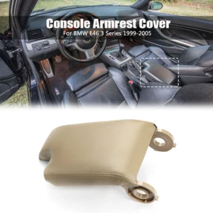 For BMW E46 3-Series 1999-2004 Beige PU Leather Armrest Center Console Lid Cover - Picture 1 of 7