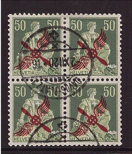Schweiz, Flugpost, Mi-Nr. 145, Viererblock, gestempelt (21174) - Picture 1 of 1