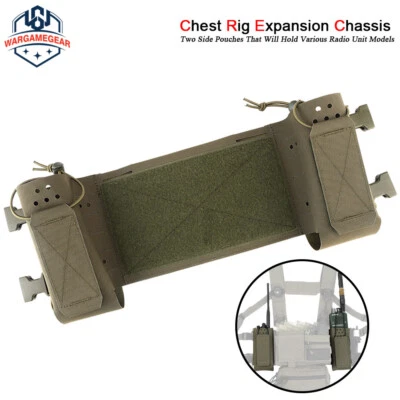 WARGAMEGEAR Tactical Chest Rig Chassis Expander Radio Pouch Hook Loop for Chest Rig Vest
