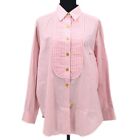 CHANEL 02437 #38 Front Opening CC Button Long Sleeve Tops Shirt Pink 18195