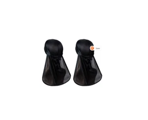 2 Pack Silky Durag for Men Women Headwrap Headscarf Black NEW - Picture 1 of 2