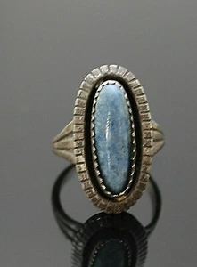 ANILLO JOE DELGARITO NAVAJO VINTAGE DENIM LAPISLÁZULI PLATA ESTERLINA TALLA 6,75 - Imagen 1 de 5