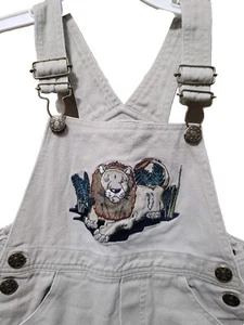 Lion Vintage Overalls Kids Size 4T 90s Era Great Condition Tan Jungle Cat - Picture 1 of 8