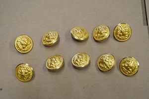 Lot of 10 US Navy Brass Eagle and Anchor Buttons, Waterbury Co. - Picture 1 of 6