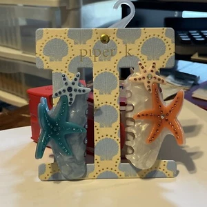 Piper K 2 Seashells/rhinestones Hair Clips/jaws. New - Picture 1 of 5
