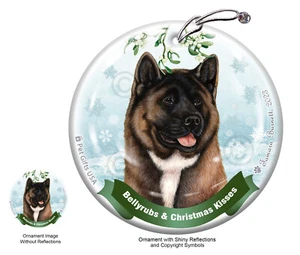 Bellyrubs & Kisses Ornament - Red Akita 001A - Picture 1 of 1
