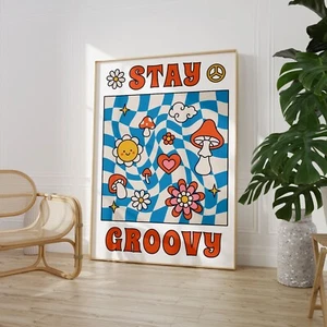 Stay Groovy Print, Poster, Vintage Decor 60's Art Classic Fashion 9125 - Picture 1 of 3