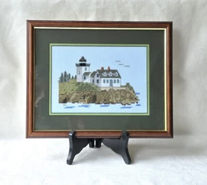 Vintage Tapestry Rockport Maine USA Rockland Breakwater Lighthouse October 1995 - Picture 1 of 9