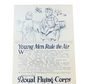 WW2 Poster Print Art Ephemera WWII Young Men Rule Air Imperial Royal Flying BC2 - Picture 1 of 5