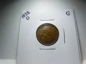 1938 D Lincoln Cent Wheat Penny-Good to Very Good Circulated condition - Picture 1 of 2